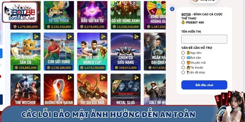 Giao diện của nhà cái có thể gặp phải một số lỗi