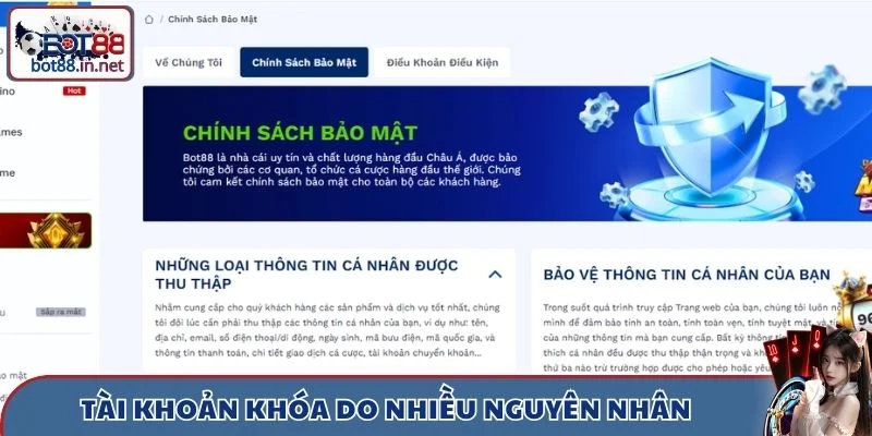 Tài khoản khóa xảy ra do nhiều nguyên nhân