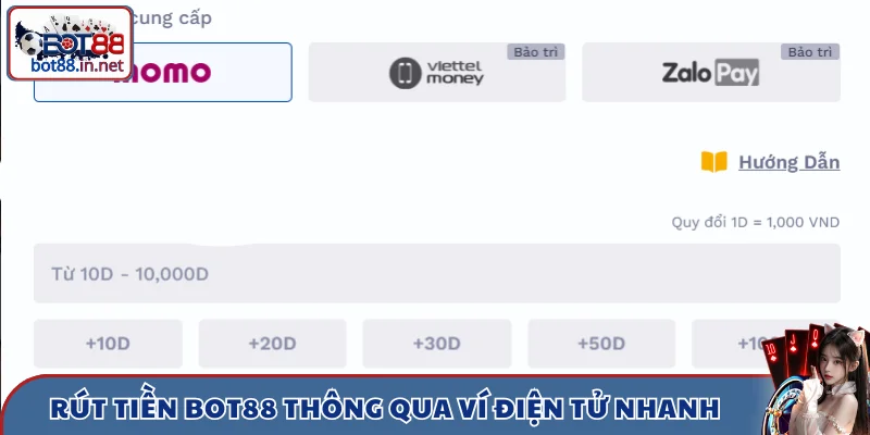 rut tien bot88 vi dien tu Rút tiền Bot88 thông qua ví điện tử nhanh